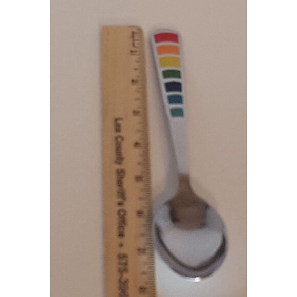 Fiesta MASQUERADE Stainless Homer Laughlin Silverware Flatware Oval Soup Spoon 8 - Picture 5 of 5